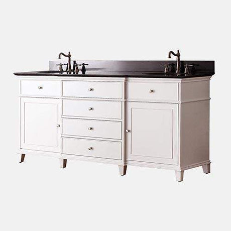 72" Wilbur Double Vanity for Oval Undermount Sinks - White