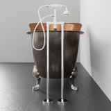 73" Walden Hammered Antique Copper Slipper Clawfoot Tub - Polished Interior