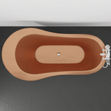 73" Walden Hammered Antique Copper Slipper Clawfoot Tub - Polished Interior