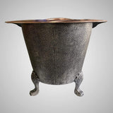 73" Walden Hammered Antique Copper Slipper Clawfoot Tub - Polished Interior