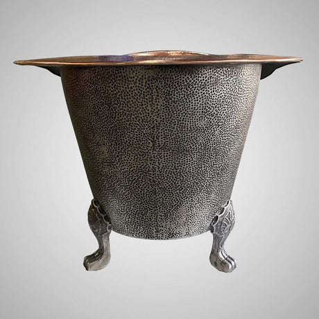 73" Walden Hammered Antique Copper Slipper Clawfoot Tub - Polished Interior