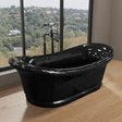 75" Napa Stone Double-Slipper Tub with Pedestal