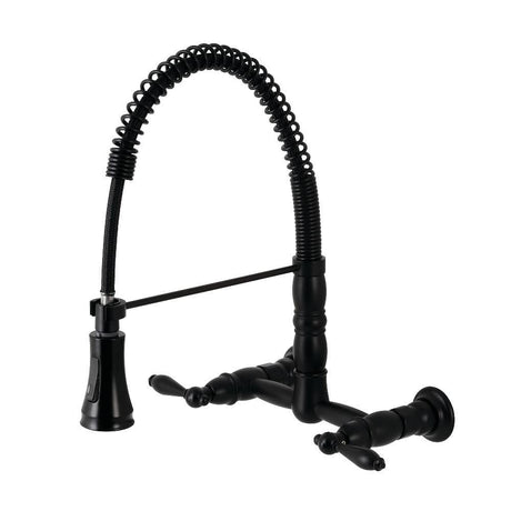 Abramo Two-Handle Wall-Mount Pull-Down Sprayer Kitchen Faucet