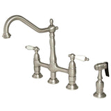 Alonso Bridge Kitchen Faucet with Brass Sprayer