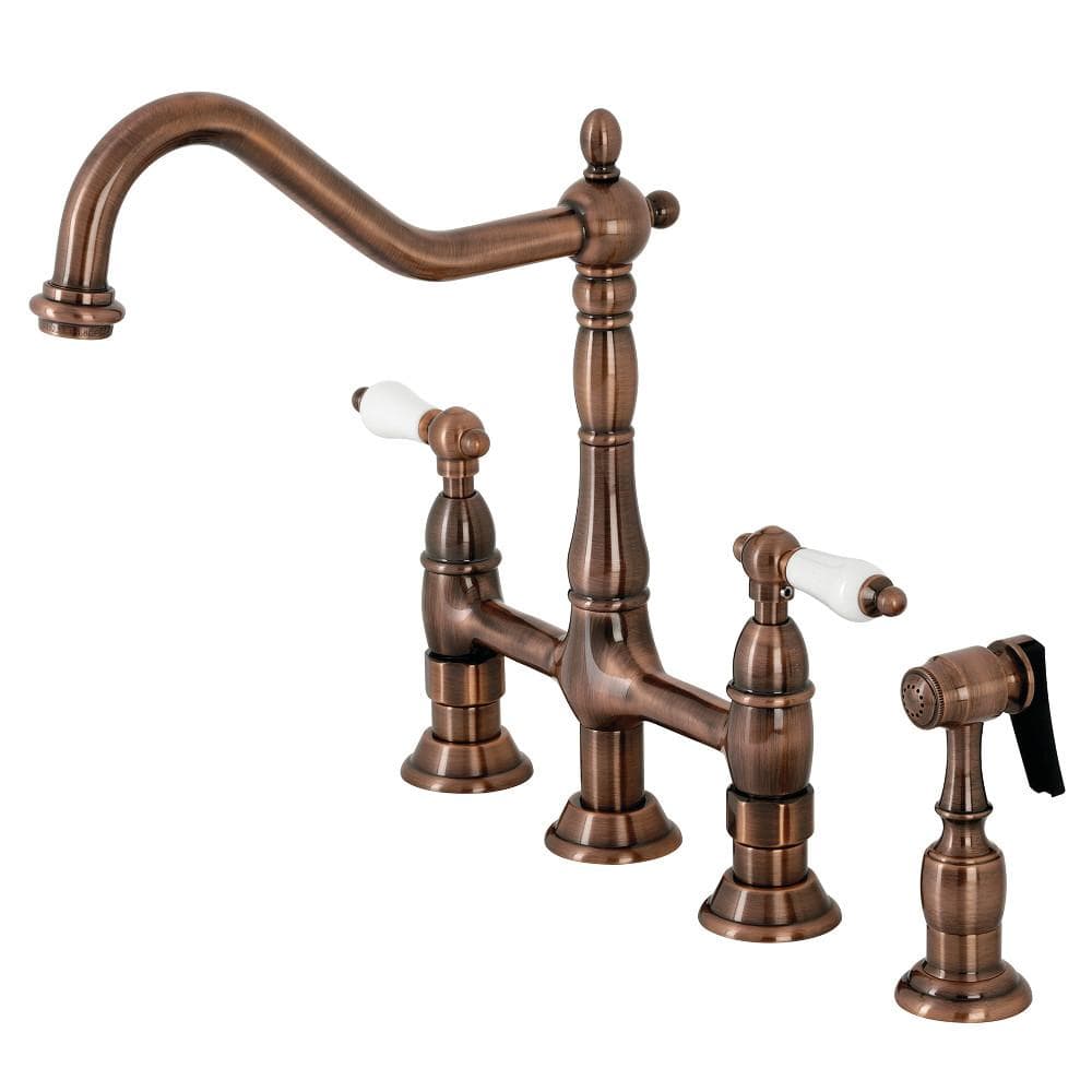 Alonso Bridge Kitchen Faucet with Brass Sprayer