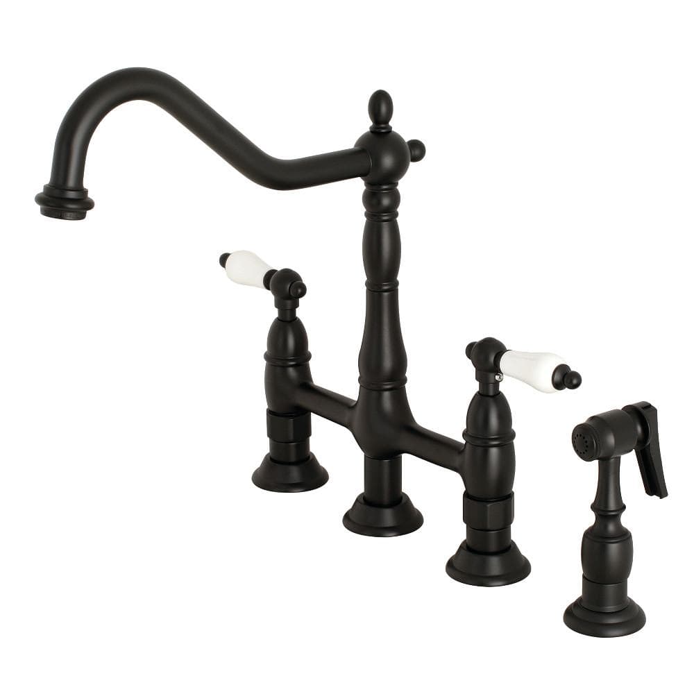 Alonso Bridge Kitchen Faucet with Brass Sprayer