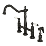 Alonso Bridge Kitchen Faucet with Brass Sprayer