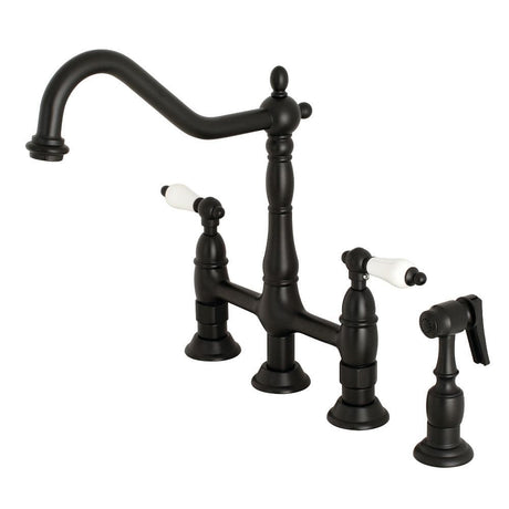 Alonso Bridge Kitchen Faucet with Brass Sprayer