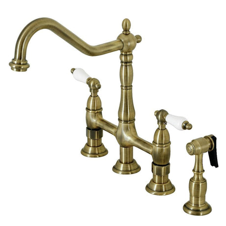 Alonso Bridge Kitchen Faucet with Brass Sprayer