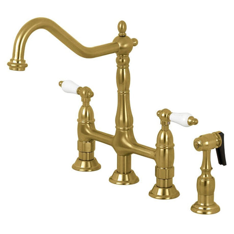 Alonso Bridge Kitchen Faucet with Brass Sprayer
