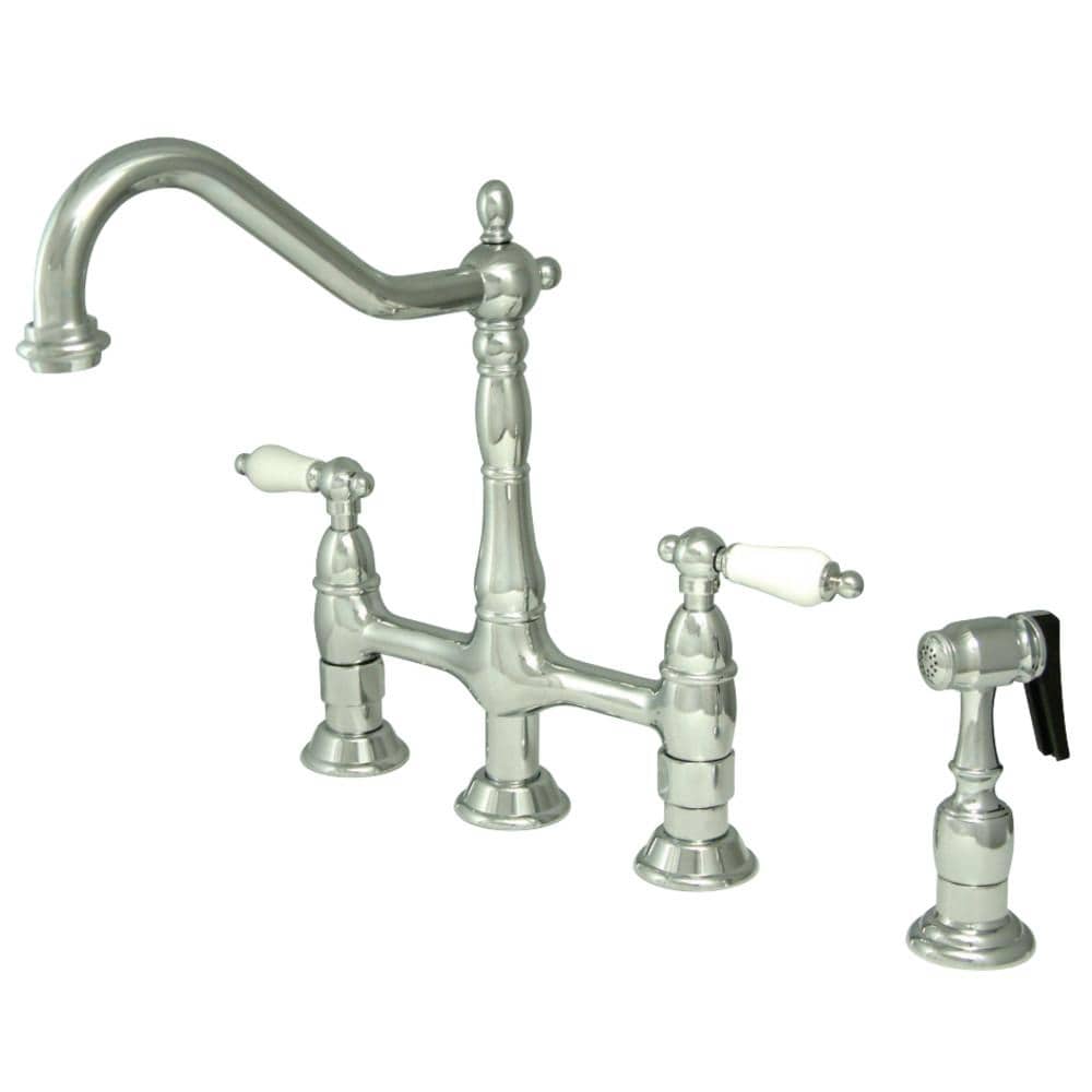 Alonso Bridge Kitchen Faucet with Brass Sprayer