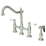 Alonso Bridge Kitchen Faucet with Brass Sprayer
