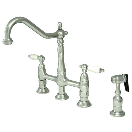 Alonso Bridge Kitchen Faucet with Brass Sprayer