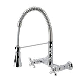 Andrea Two-Handle Wall-Mount Pull-Down Sprayer Kitchen Faucet