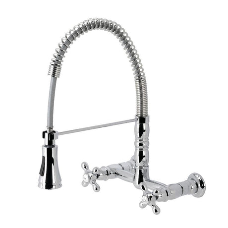 Andrea Two-Handle Wall-Mount Pull-Down Sprayer Kitchen Faucet