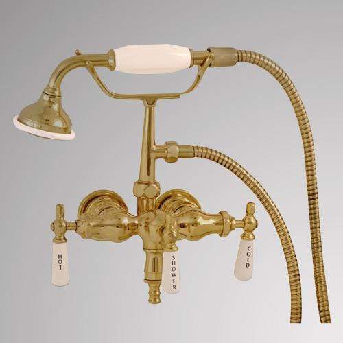 Antique-Style Diverter Wall-Mount Tub Faucet with Hand Shower