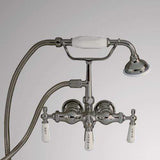 Antique-Style Diverter Wall-Mount Tub Faucet with Hand Shower