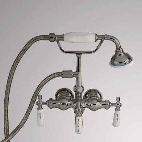 Antique-Style Diverter Wall-Mount Tub Faucet with Hand Shower