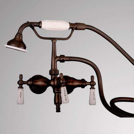 Antique-Style Diverter Wall-Mount Tub Faucet with Hand Shower