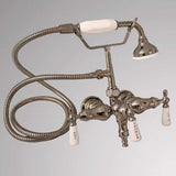 Antique-Style Diverter Wall-Mount Tub Faucet with Hand Shower