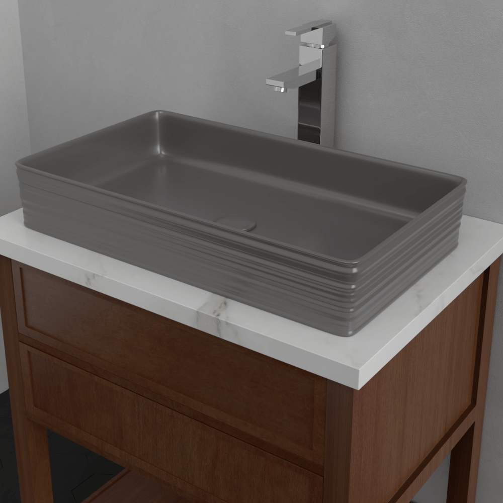 Arnelle Vitreous China Vessel Sink - Matte Gray