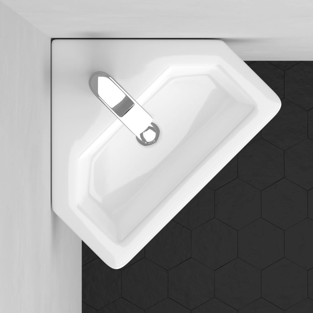 Aurora Corner Vitreous China Wall-Mount Sink