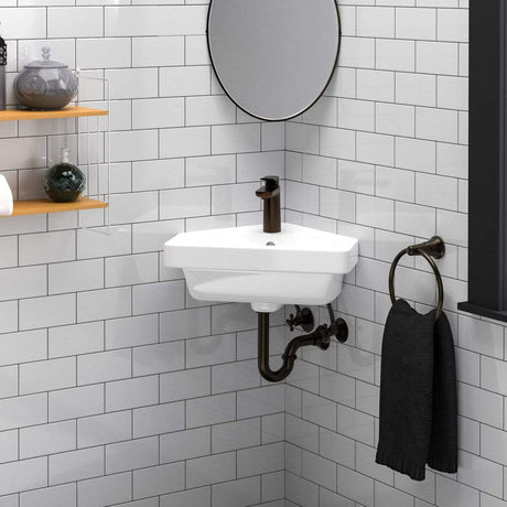 Aurora Corner Vitreous China Wall-Mount Sink