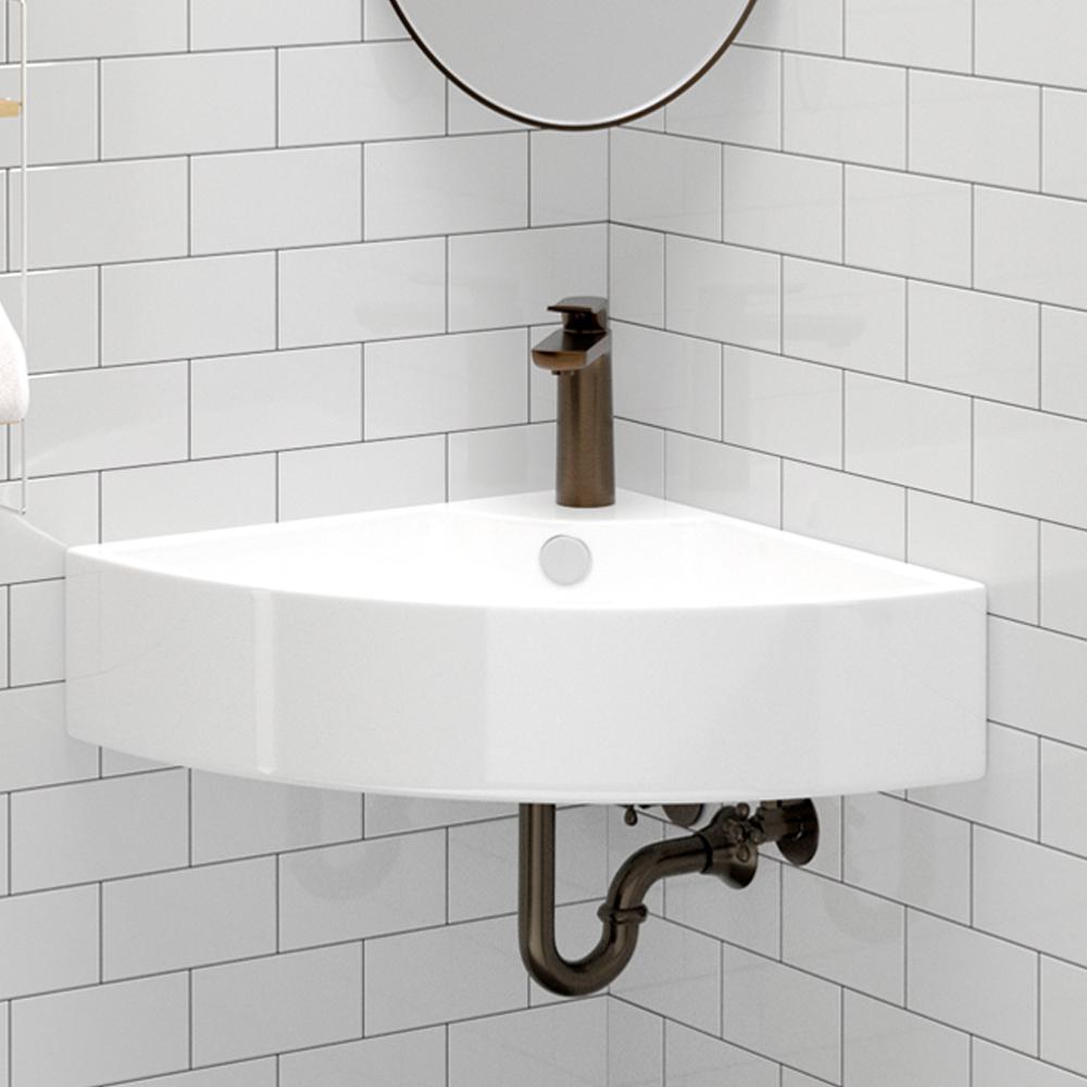 Aysel Vitreous China Corner Wall-Mount Sink