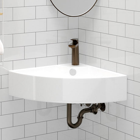 Aysel Vitreous China Corner Wall-Mount Sink