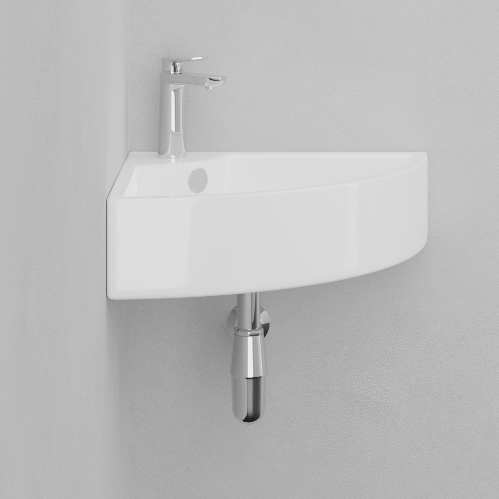 Aysel Vitreous China Corner Wall-Mount Sink