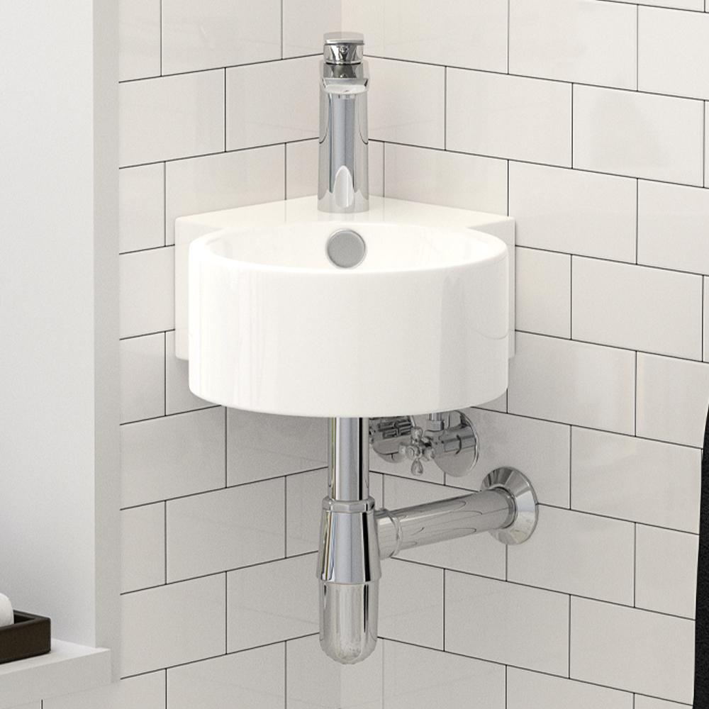 Aza Vitreous China Corner Wall-Mount Sink