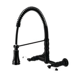 Bautista Two-Handle Wall-Mount Pull-Down Sprayer Kitchen Faucet