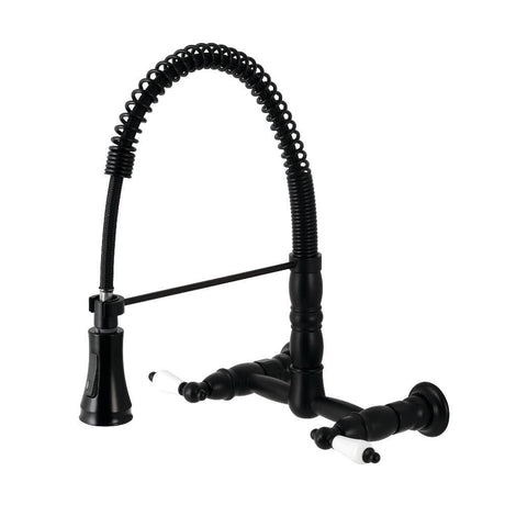Bautista Two-Handle Wall-Mount Pull-Down Sprayer Kitchen Faucet