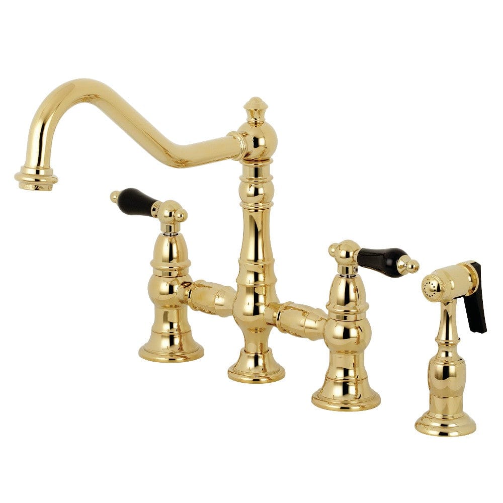 Becker Bridge Kitchen Faucet with Brass Sprayer