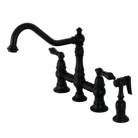 Becker Bridge Kitchen Faucet with Brass Sprayer