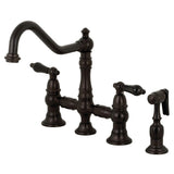 Becker Bridge Kitchen Faucet with Brass Sprayer