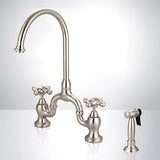 Bergen Bridge Kitchen Faucet with Brass Sprayer