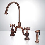 Bergen Bridge Kitchen Faucet with Brass Sprayer