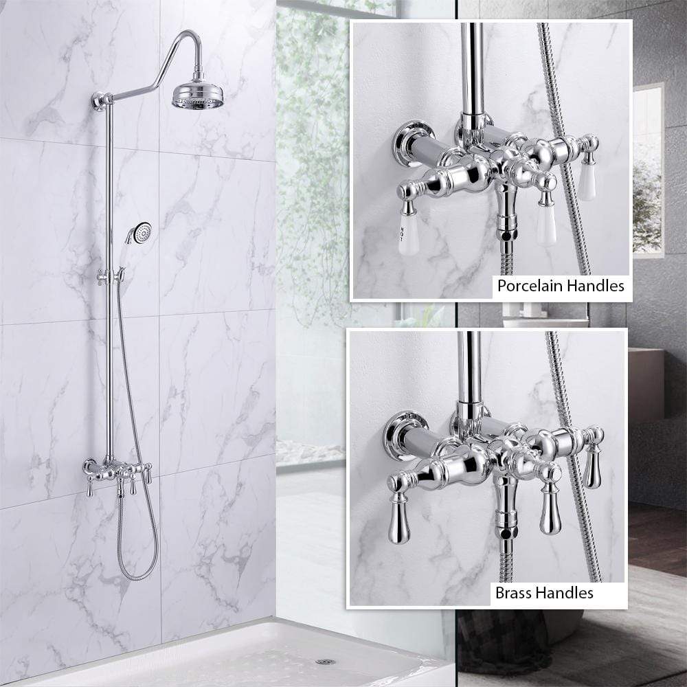Boone Exposed Pipe Shower with Hand Shower