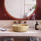 Brandenburg Round Cast Concrete Vessel Sink - Desert Brown