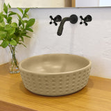 Brandenburg Round Cast Concrete Vessel Sink - Desert Brown