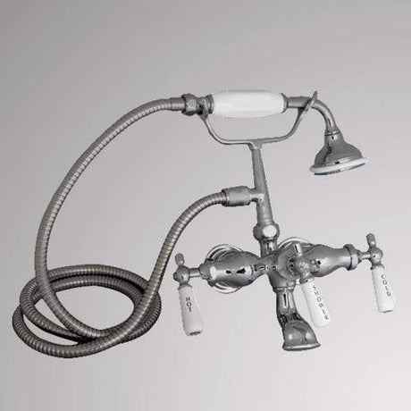 British Telephone Wall-Mount Tub Faucet with Hand Shower