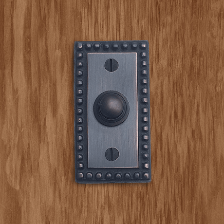 Cast Brass Beaded Rectangular Doorbell