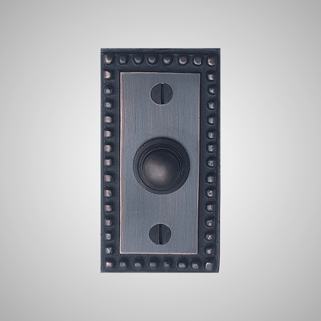 Cast Brass Beaded Rectangular Doorbell