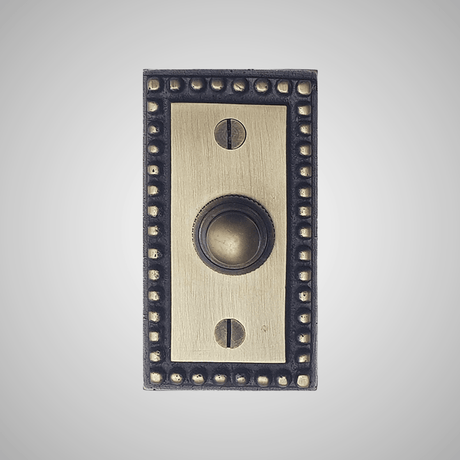 Cast Brass Beaded Rectangular Doorbell