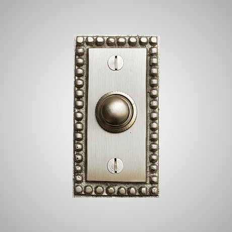 Cast Brass Beaded Rectangular Doorbell