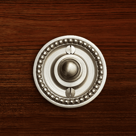 Cast Brass Beaded Round Doorbell