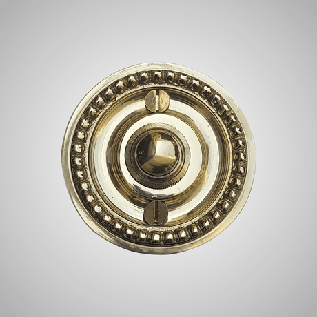 Cast Brass Beaded Round Doorbell