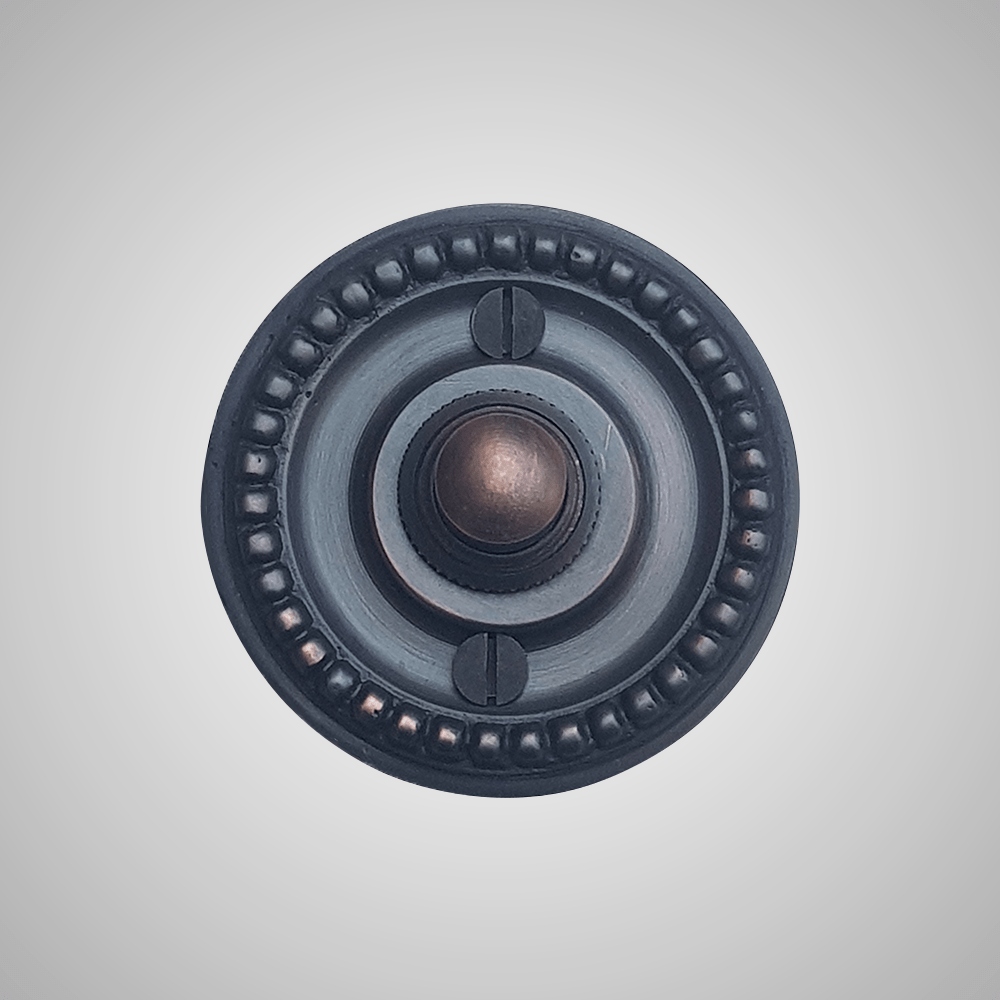 Cast Brass Beaded Round Doorbell