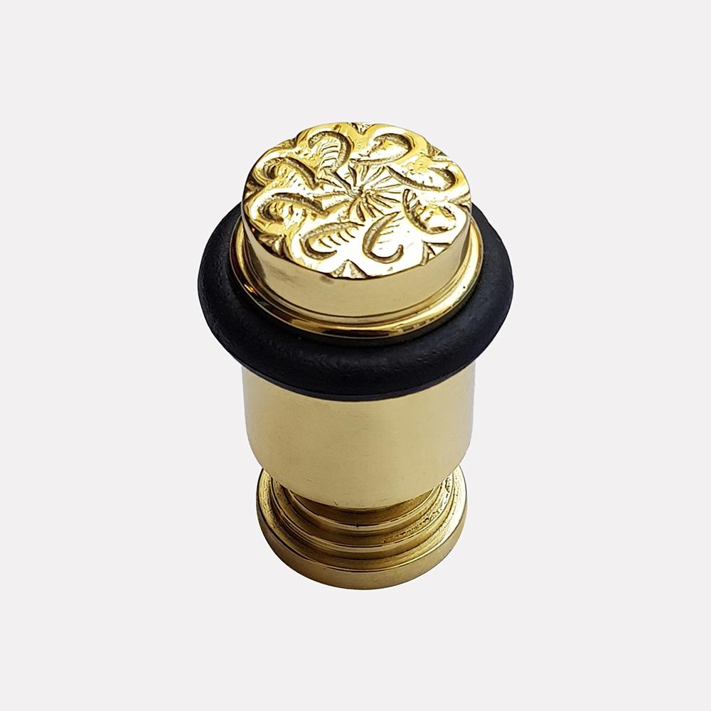 Cast Brass Curled Design Doorstop